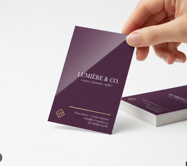 Soft-Touch Velvet Card | Curved Rectangle Shape | Spot UV Finish (370 GSM)